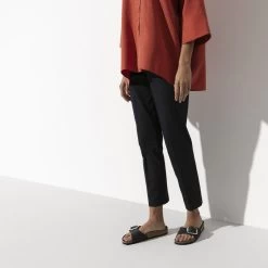 Birkenstock Women's Madrid Oiled Leather Big Buckle - Black (Narrow Width) -Sandals Outlet 1006523 f look f 86388.1673884299