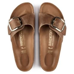 Birkenstock Women's Madrid Big Buckle Oiled Leather - Cognac (Narrow Width) -Sandals Outlet 1006525 top 67851.1673558156