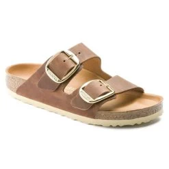 Birkenstock Women's Arizona Big Buckle Oiled Leather - Cognac (Narrow Width)