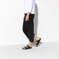 Birkenstock Women's Arizona Big Buckle Oiled Leather - Black (Narrow Width) -Sandals Outlet 1011075 f look f 53169.1673471800