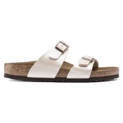 Birkenstock Women's Sydney Birko Flor - Graceful Pearl White (Narrow Width) -Sandals Outlet 1016171 side 13599.1679505236