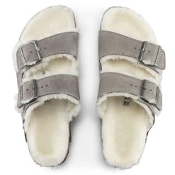 Birkenstock Arizona Shearling - Stone Coin (Regular Width) -Sandals Outlet 1017403 top 86143.1648230750