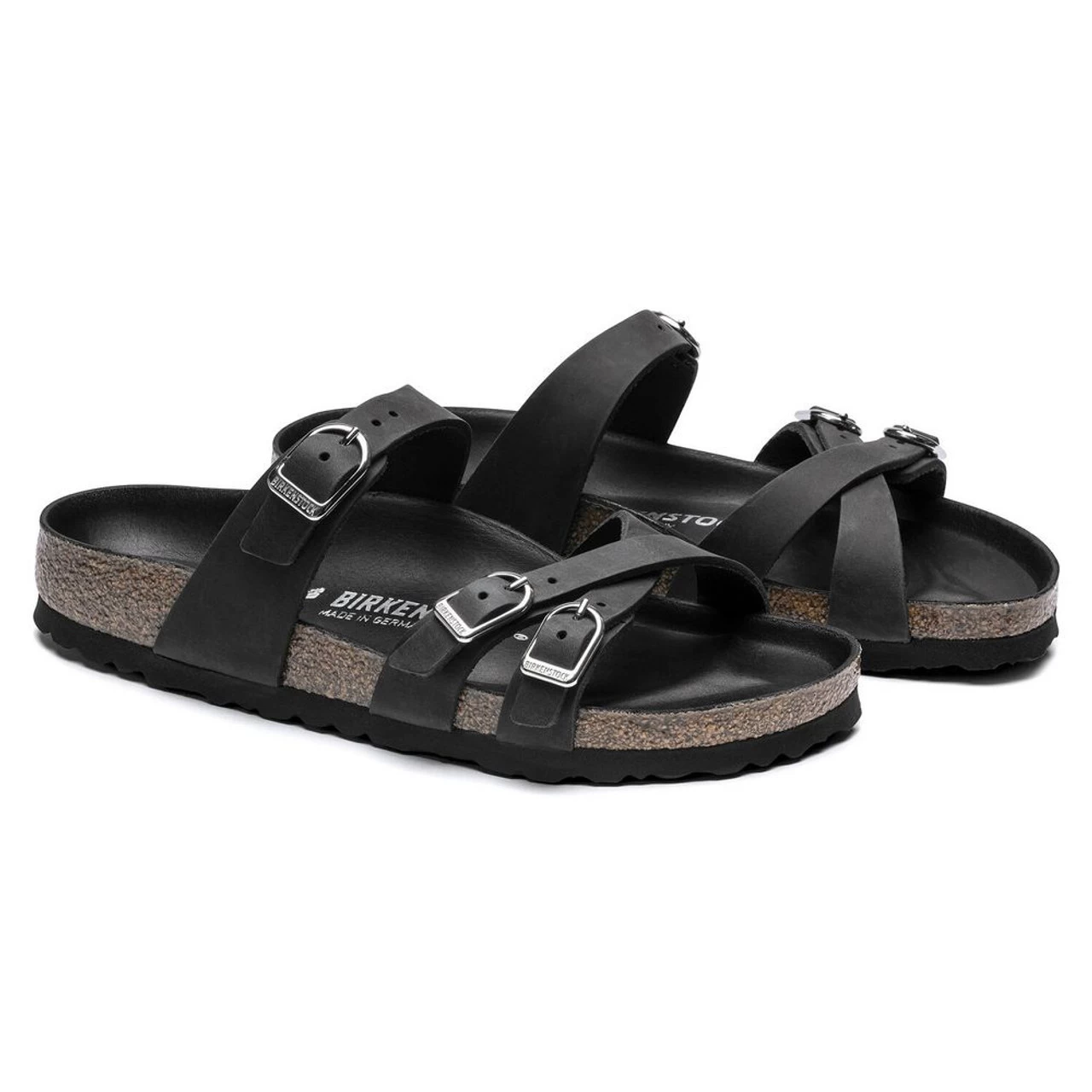 Birkenstock Women's Franca Oiled Piumato Leather - Black (Narrow Width) 5 Birkenstock Women's Franca Oiled Piumato Leather - Black (Narrow Width) - Image 3