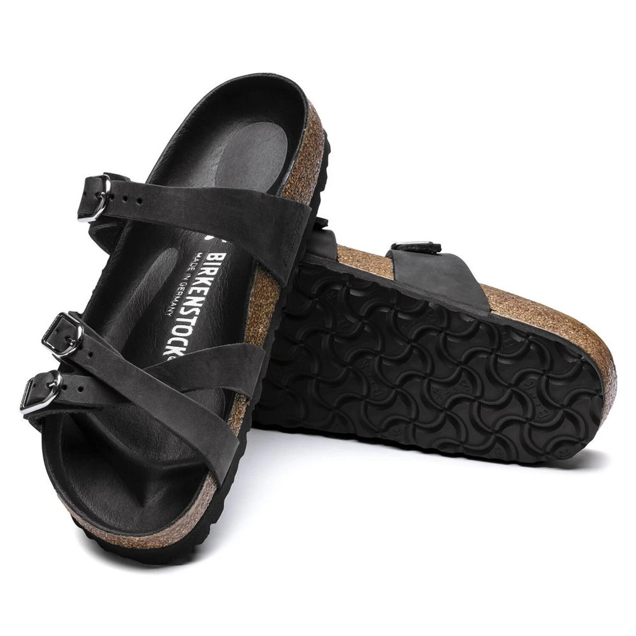 Birkenstock Women's Franca Oiled Piumato Leather - Black (Narrow Width) 6 Birkenstock Women's Franca Oiled Piumato Leather - Black (Narrow Width) - Image 4