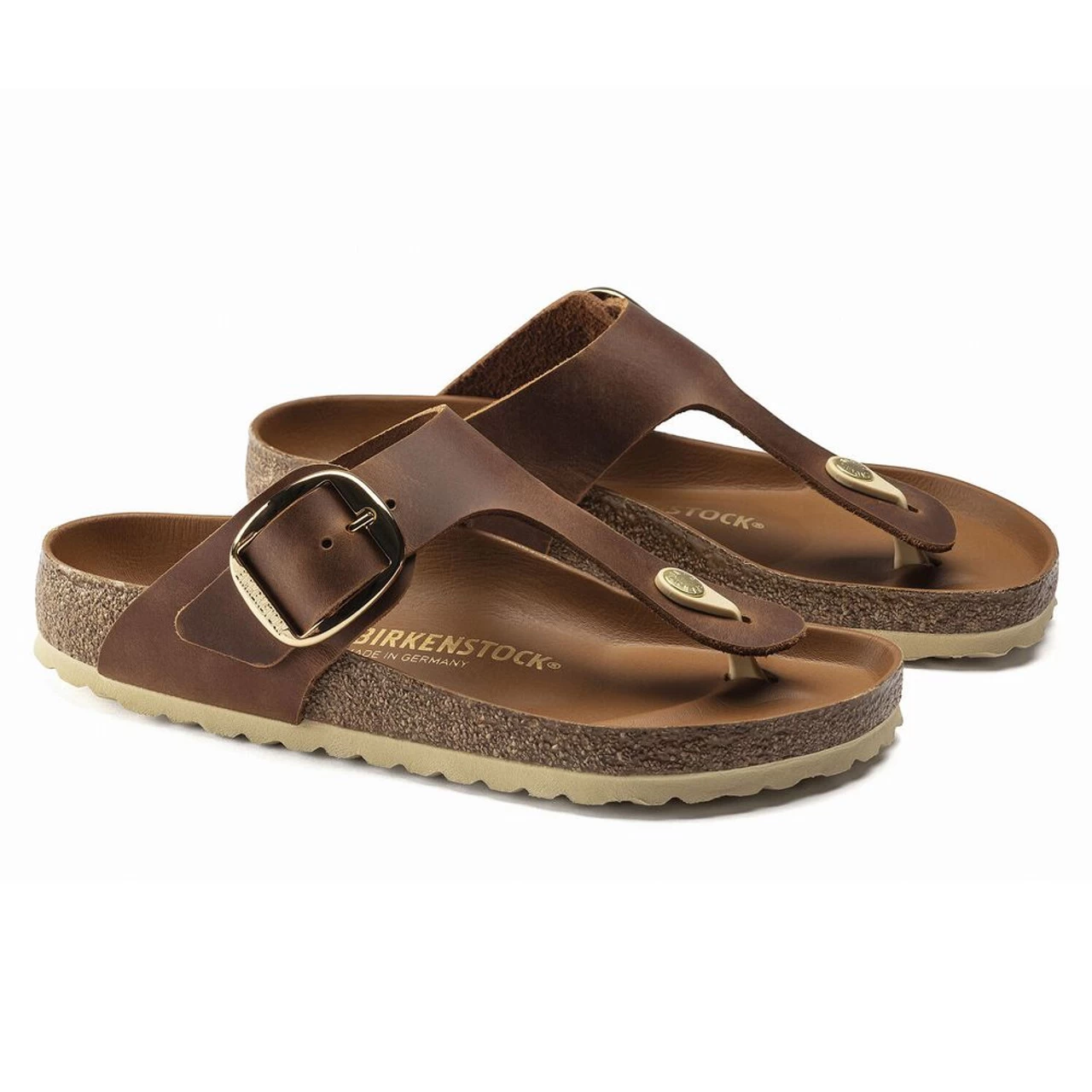 Birkenstock Women's Gizeh Big Buckle Oiled Nubuck Leather - Cognac (Regular Width) 5 Birkenstock Women's Gizeh Big Buckle Oiled Nubuck Leather - Cognac (Regular Width) - Image 3