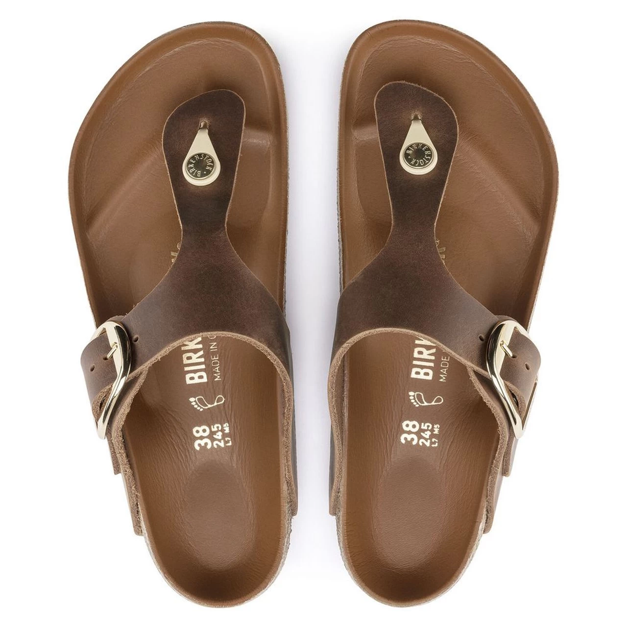 Birkenstock Women's Gizeh Big Buckle Oiled Nubuck Leather - Cognac (Regular Width) 6 Birkenstock Women's Gizeh Big Buckle Oiled Nubuck Leather - Cognac (Regular Width) - Image 4
