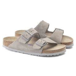 Birkenstock Arizona Soft Footbed Suede Leather - Stone Coin (Narrow Width) -Sandals Outlet 1020507 pair 33378.1645640202