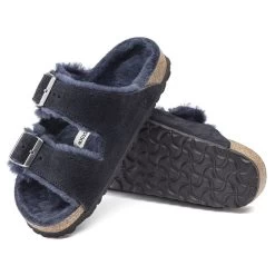 Birkenstock Arizona Shearling - Midnight (Narrow Width) -Sandals Outlet 1020583 sole 08114.1635968691