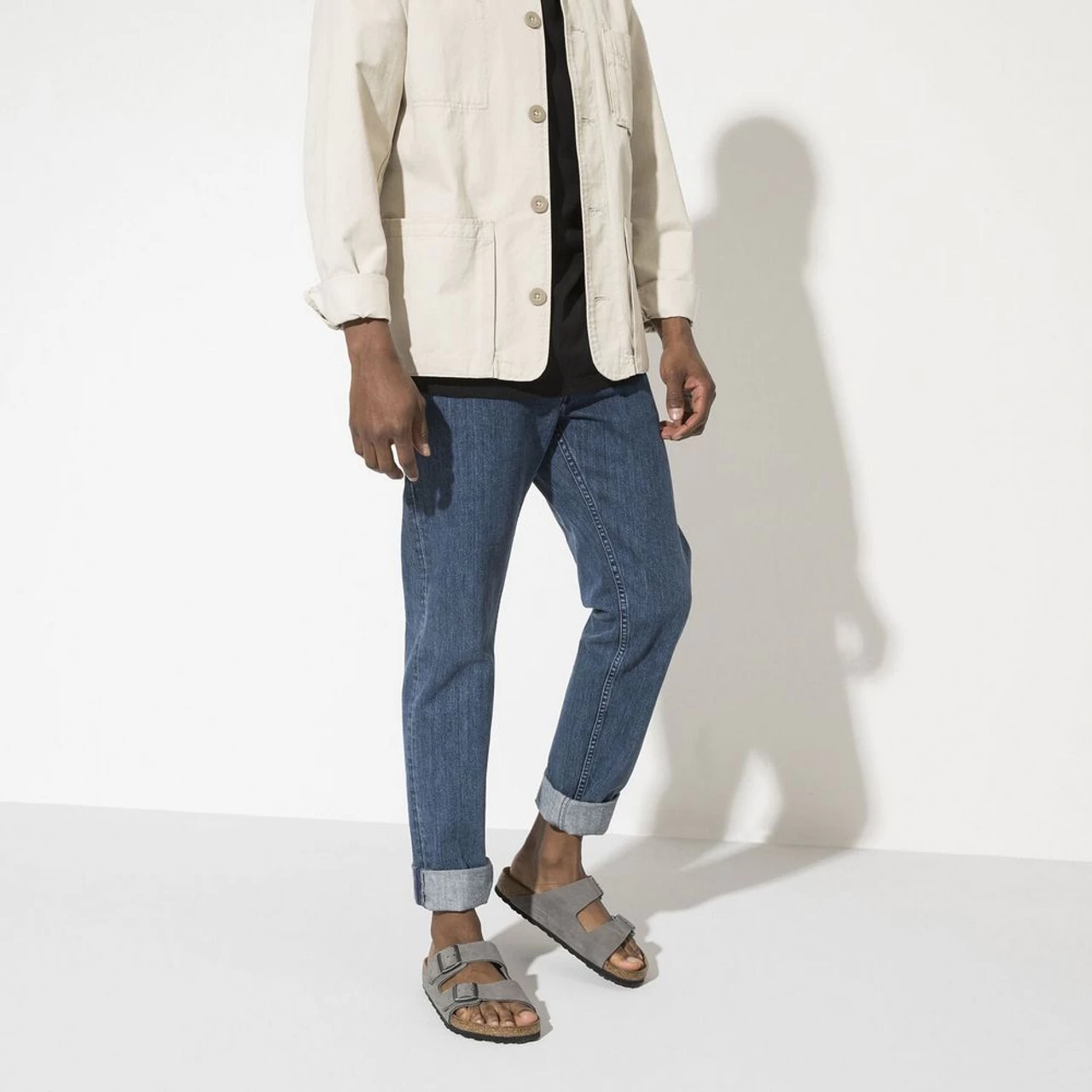 Birkenstock Men's Arizona Nubuck Leather - Desert Buck Whale Gray (Regular Width) 8 Birkenstock Men's Arizona Nubuck Leather - Desert Buck Whale Gray (Regular Width) - Image 6