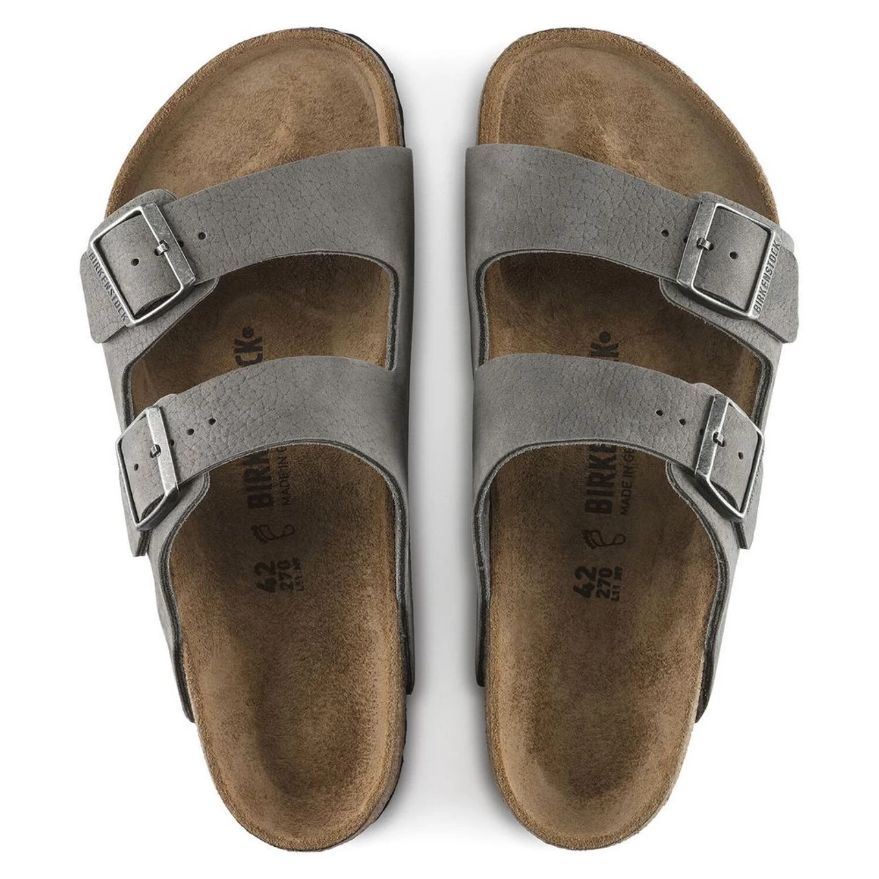 Birkenstock Men's Arizona Nubuck Leather - Desert Buck Whale Gray (Regular Width) 6 Birkenstock Men's Arizona Nubuck Leather - Desert Buck Whale Gray (Regular Width) - Image 4