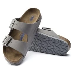 Birkenstock Arizona Soft Footbed Nubuck Leather - Dove Gray (Narrow Width) -Sandals Outlet 1020973 sole 56173.1636057357