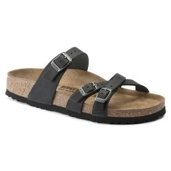 Birkenstock Women's Franca Oiled Leather - Black (Regular Width)