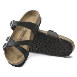 Birkenstock Women's Franca Oiled Leather - Black (Narrow Width) -Sandals Outlet 1021203 sole 93646.1716492422
