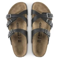 Birkenstock Women's Franca Oiled Leather - Black (Narrow Width) -Sandals Outlet 1021203 top 92367.1716492426