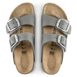 Birkenstock Women's Arizona Big Buckle Nubuck Leather - Dove Gray (Narrow Width) -Sandals Outlet 1022154 top 99782.1697477064