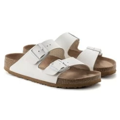 Birkenstock Women's Arizona Vegan Birkibuc - White (Narrow Width) -Sandals Outlet 1022376 pair 99125.1697479877