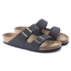 Birkenstock Men's Arizona Vegan Microfiber - Desert Dust Indigo Blue (Regular Width) -Sandals Outlet 1023116 pair 42361.1673544053