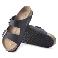 Birkenstock Men's Arizona Vegan Microfiber - Desert Dust Indigo Blue (Regular Width) -Sandals Outlet 1023116 sole 35581.1673544055