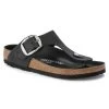Birkenstock Women's Gizeh Big Buckle Oiled Nubuck Leather - Black (Regular Width)