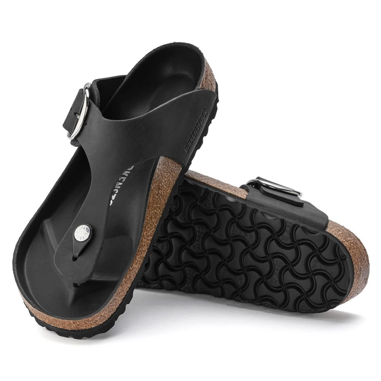 Birkenstock Women's Gizeh Big Buckle Oiled Nubuck Leather - Black (Regular Width) 4 Birkenstock Women's Gizeh Big Buckle Oiled Nubuck Leather - Black (Regular Width) - Image 2