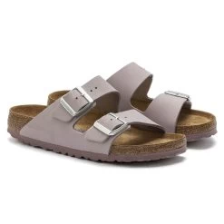 Birkenstock Arizona Soft Footbed Nubuck Leather - Yomo Lilac (Narrow Width) -Sandals Outlet 1023382 pair 40694.1658165035