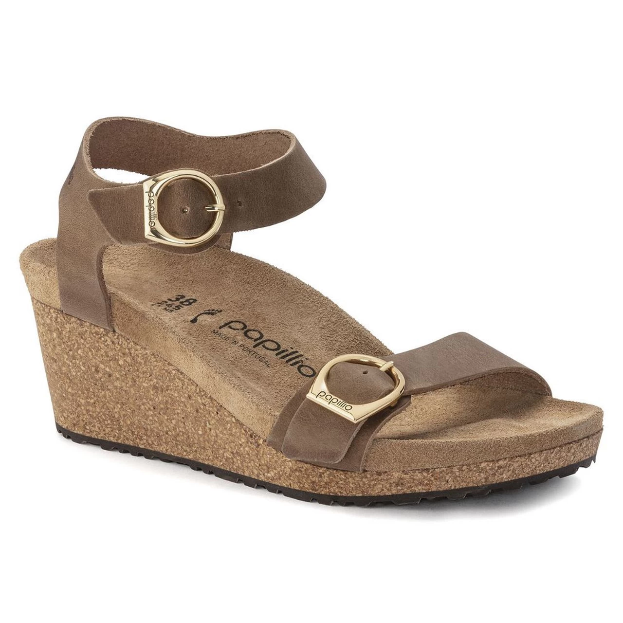 Birkenstock Women's Papillio Soley Ring-Buckle Wedge Sandal - Cognac (Narrow Width) 3 Birkenstock Women's Papillio Soley Ring-Buckle Wedge Sandal - Cognac (Narrow Width)