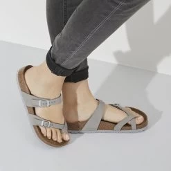 Birkenstock Women's Mayari Nubuck Leather - Dove Gray (Regular Width) -Sandals Outlet 1023577 f closeup f 27998.1660834696