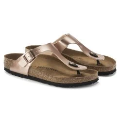 Birkenstock Women's Gizeh Birko-Flor - Metallic Copper (Regular Width) -Sandals Outlet 1023925 pair 85125.1673293625