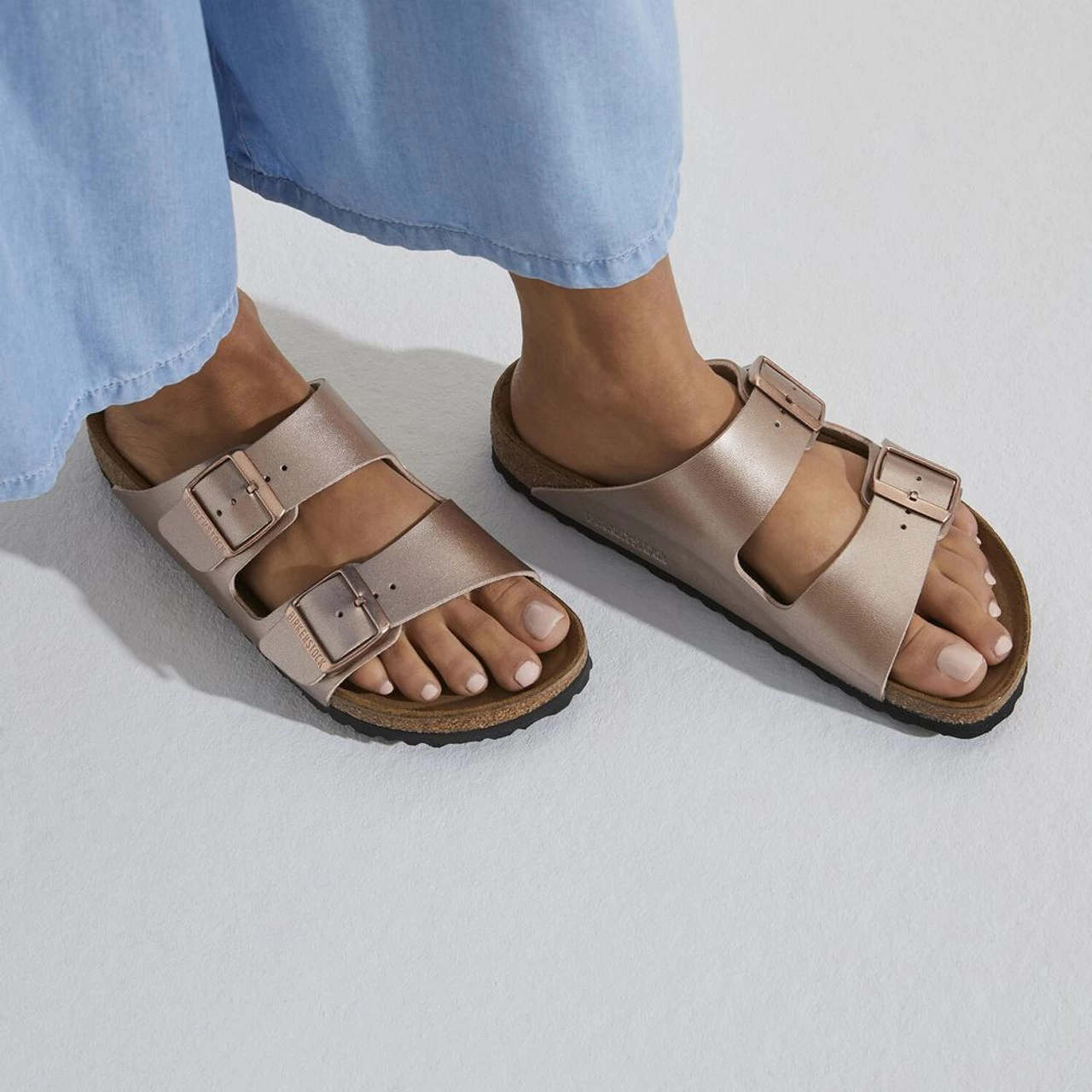 Birkenstock Women's Arizona Birko-Flor - Metallic Copper (Narrow Width) 9 Birkenstock Women's Arizona Birko-Flor - Metallic Copper (Narrow Width) - Image 7