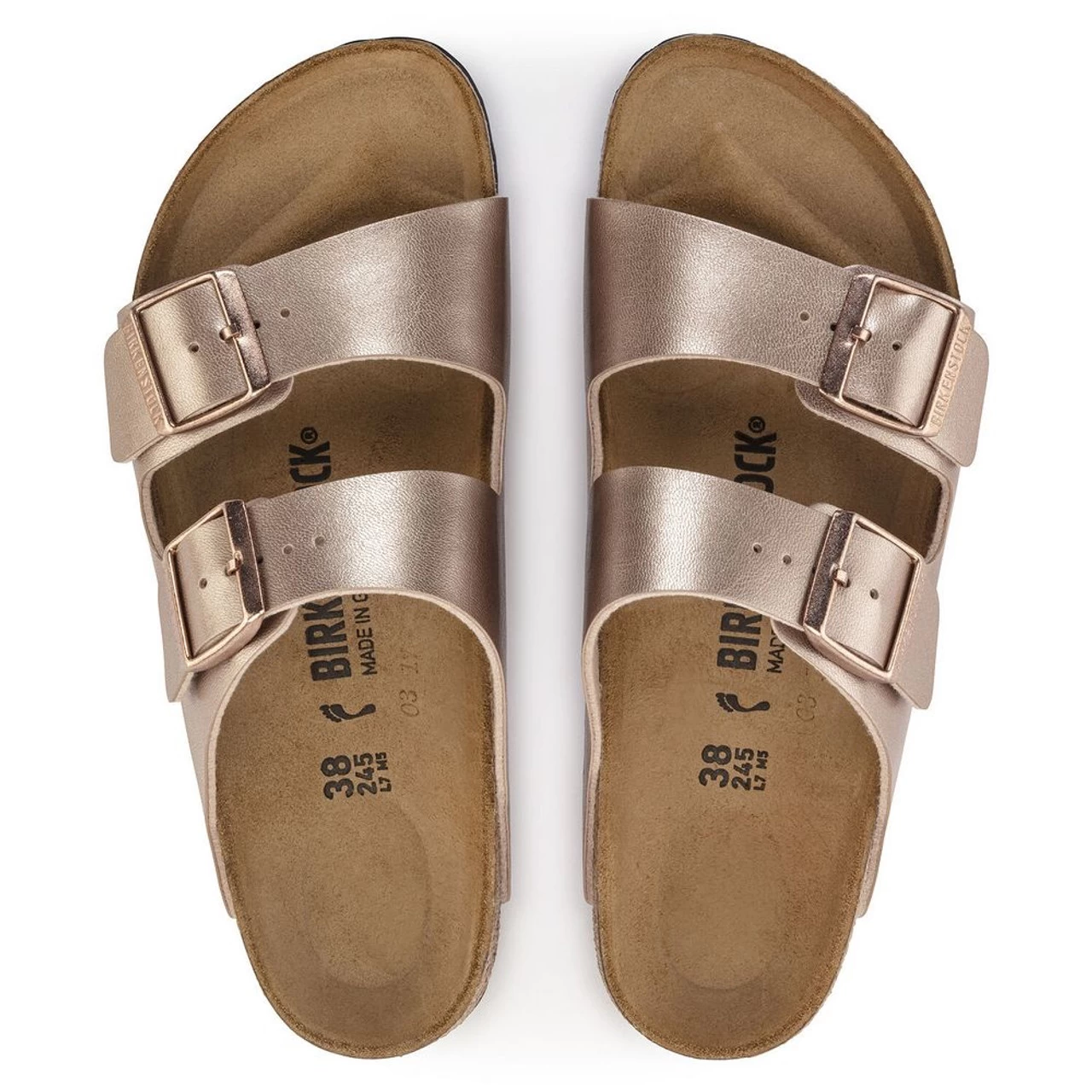 Birkenstock Women's Arizona Birko-Flor - Metallic Copper (Narrow Width) 7 Birkenstock Women's Arizona Birko-Flor - Metallic Copper (Narrow Width) - Image 5