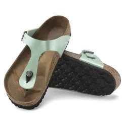 Birkenstock Women's Gizeh Vegan Birko-Flor - Graceful Matcha (Regular Width) -Sandals Outlet 1023944 sole 26111.1676398088