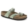 Birkenstock Women's Mayari Soft Footbed Nubuck Leather - Matcha (Regular Width) -Sandals Outlet 1023956 57405.1679512863