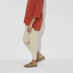 Birkenstock Men's Arizona Vegan Textile - Faded Khaki (Regular Width) -Sandals Outlet 1023958 f look f 70166.1681220246