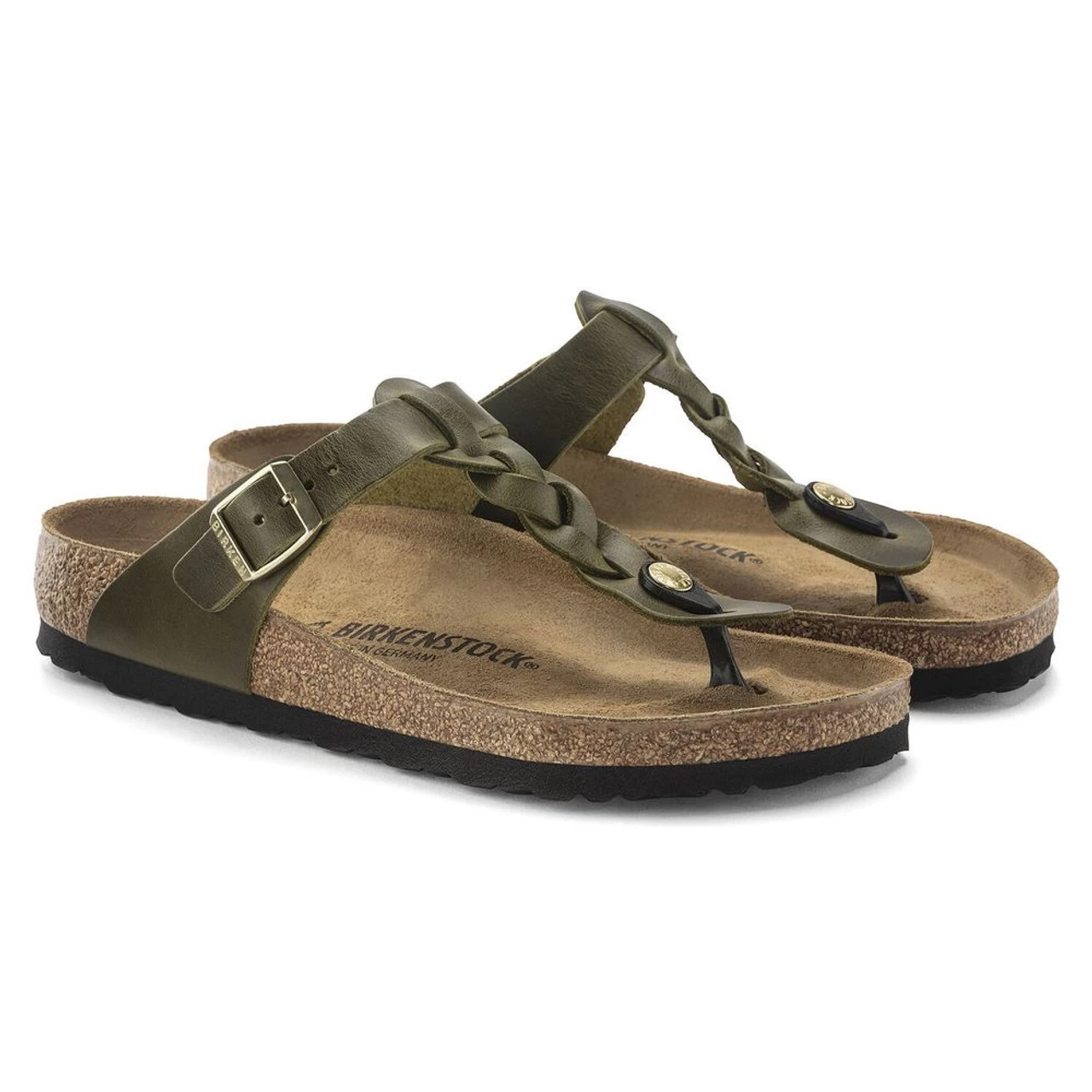 Birkenstock Women's Gizeh Braided Oiled Leather - Olive Green (Regular Width) 5 Birkenstock Women's Gizeh Braided Oiled Leather - Olive Green (Regular Width) - Image 3