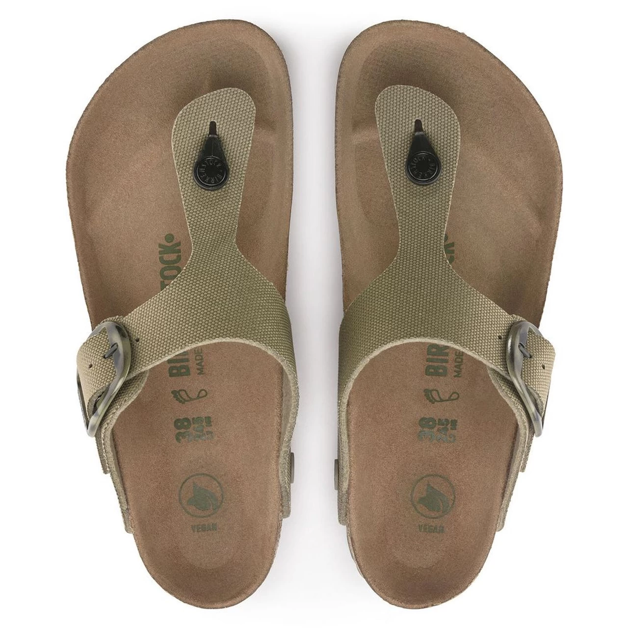Birkenstock Women's Gizeh Big Buckle Vegan Textile- Faded Khaki (Regular Width) 7 Birkenstock Women's Gizeh Big Buckle Vegan Textile- Faded Khaki (Regular Width) - Image 5