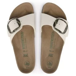 Birkenstock Women's Madrid Vegan Big Buckle Textile - Eggshell (Narrow Width) -Sandals Outlet 1023982 top 01024.1683310005