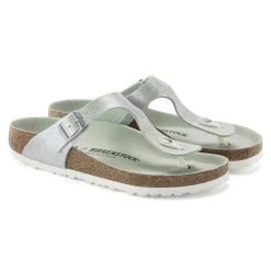 Birkenstock Women's Gizeh Vegan Microfiber - Iridescent Matcha -Sandals Outlet 1023996 pair 85228.1697481908