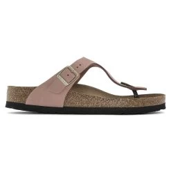 Birkenstock Women's Gizeh Soft Footbed Nubuck Leather - Old Rose (Regular Width) -Sandals Outlet 1024024 side 83347.1679504391