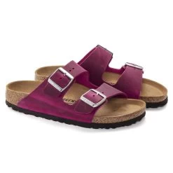 Birkenstock Women's Arizona Oiled Leather - Festival Fuchsia (Regular Width) -Sandals Outlet 1024047 pair 06331.1676387071