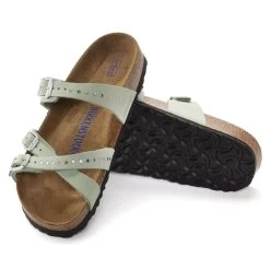 Birkenstock Women's Franca Soft Footbed Nubuck Leather - Matcha (Regular Width) -Sandals Outlet 1024251 sole 17793.1684268901