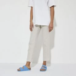 Birkenstock Women's Arizona Vegan Textile - Sky Blue (Narrow Width) -Sandals Outlet 1024394 f look f 27734.1682292446