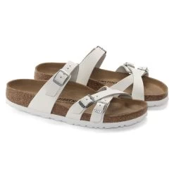 Birkenstock Women's Franca Oiled Leather - White (Narrow Width) -Sandals Outlet 1024395 pair 40251.1676314394