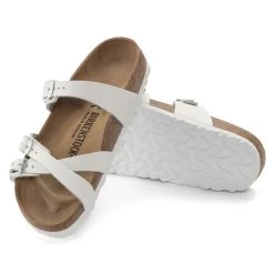 Birkenstock Women's Franca Oiled Leather - White (Narrow Width) -Sandals Outlet 1024395 sole 58608.1677083751