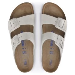 Birkenstock Women's Arizona Soft Footbed Suede Leather - Antique White (Regular Width) -Sandals Outlet 1024516 top 39777.1679601807