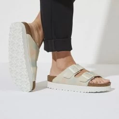 Birkenstock Papillio Women's Arizona Platform Vegan Birko-Flor - Watercolor Pink / Blue (Narrow Width) 14 Birkenstock Papillio Women's Arizona Platform Vegan Birko-Flor - Watercolor Pink / Blue (Narrow Width) -Sandals Outlet 1024597 f closeup f 22892.1679517193