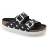 Birkenstock Papillio Women's Arizona Platform Vegan Birko-Flor - Black White Dots (Narrow Width) -Sandals Outlet 1024598 14343.1683309141