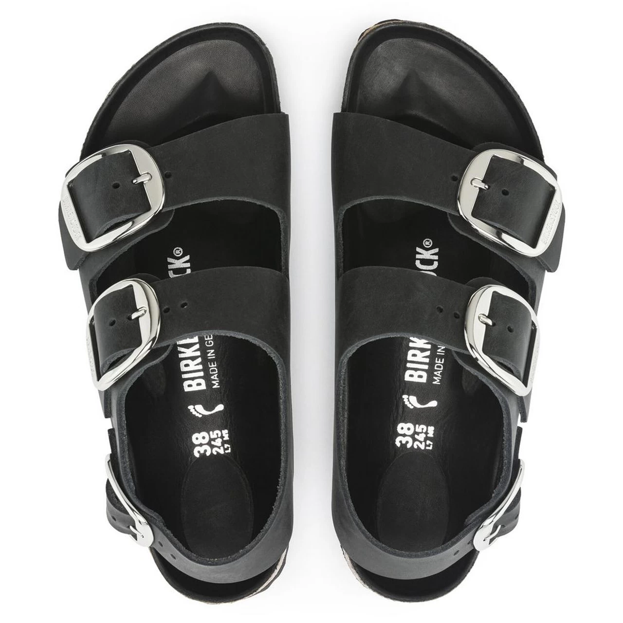 Birkenstock Women's Milano Big Buckle Oiled Leather - Black (Narrow Width) 9 Birkenstock Women's Milano Big Buckle Oiled Leather - Black (Narrow Width) - Image 7