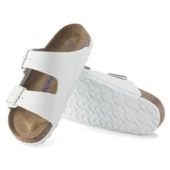 Birkenstock Women's Arizona Soft Footbed Leather - White (Narrow Width) -Sandals Outlet 1024945 sole 34201.1676395791
