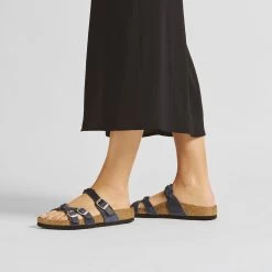 Birkenstock Women's Franca Oiled Leather - Navy (Regular Width) -Sandals Outlet 1025054 f look f 25520.1688054947