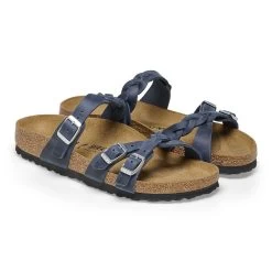 Birkenstock Women's Franca Oiled Leather - Navy (Regular Width) -Sandals Outlet 1025054 pair 89745.1688054938